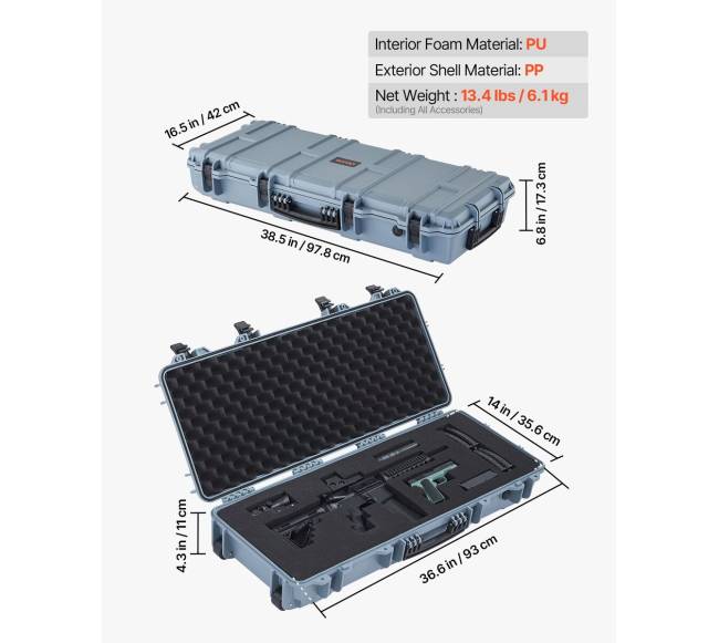Tvirta šautuvo dėklas su užraktu ir putų sluoksniais2
