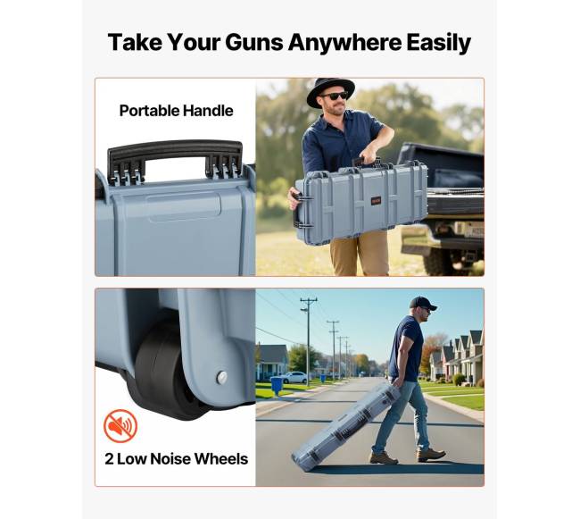 Tvirta šautuvo dėklas su užraktu ir putų sluoksniais6