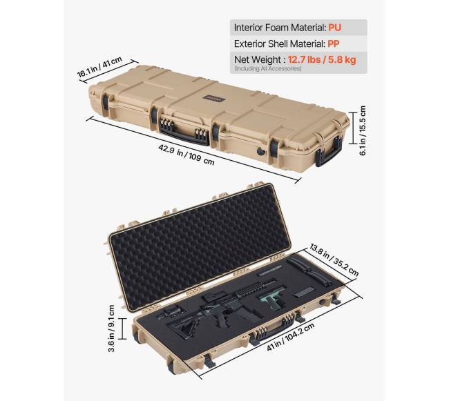 Kietas šautuvo dėklas su išankstinėmis putomis2