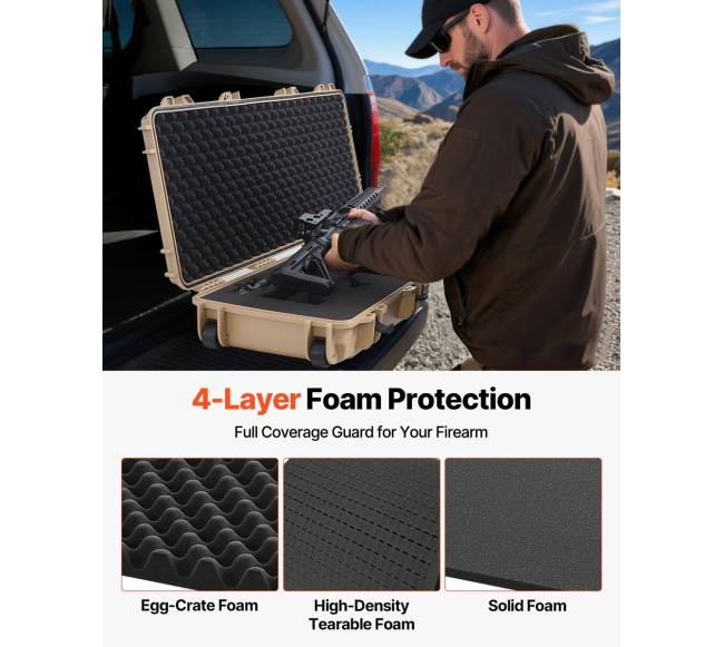 Kietas šautuvo dėklas su išankstinėmis putomis3