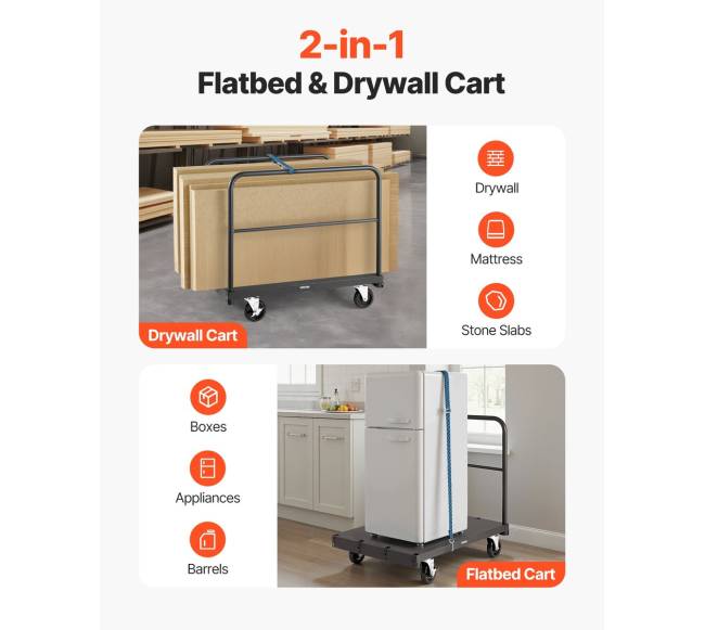 Gipso plokščių vežimėlis su 816 kg apkrova2