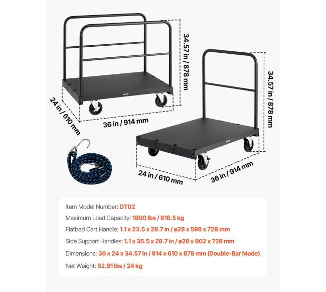 Gipso plokščių vežimėlis su 816 kg apkrova6