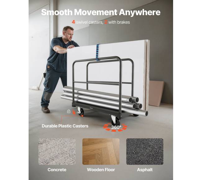 Gipso kartono vežimėlis su 816 kg apkrova3