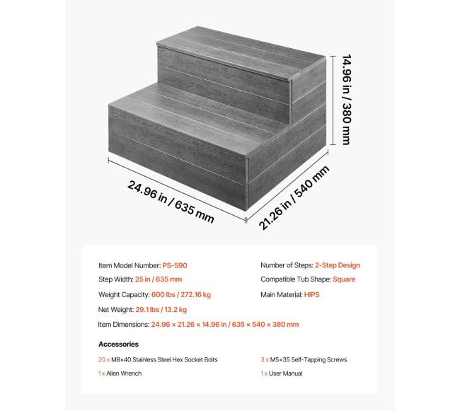 Dviejų pakopų laipteliai lauko spa6