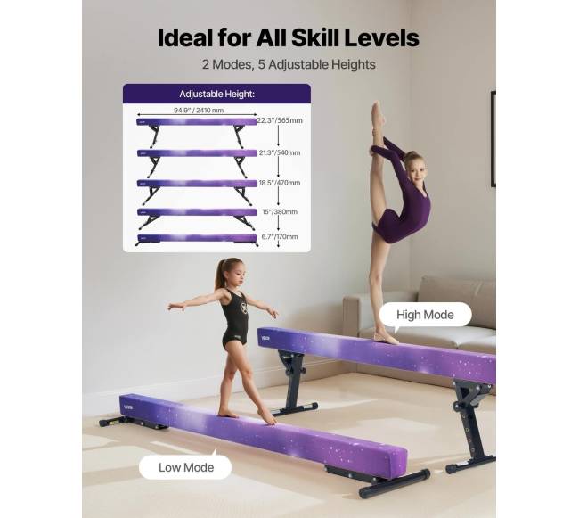 Reguliuojama gimnastikos sija vaikams, 8 pėdų1