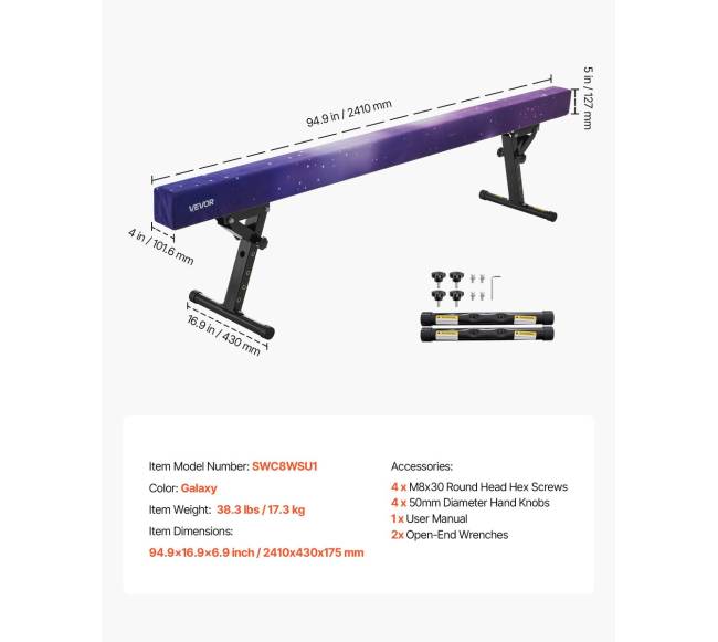 Reguliuojama gimnastikos sija vaikams, 8 pėdų6