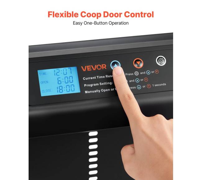 Automatinės vištidės durys su laikmačiu, juodos2