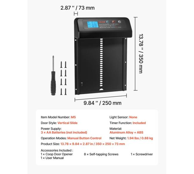 Automatinės vištidės durys su laikmačiu, juodos6