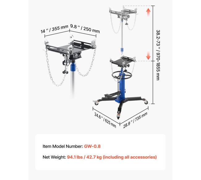Hidraulinis pavarų keltuvas 1660 lbs  0,75 tonos6
