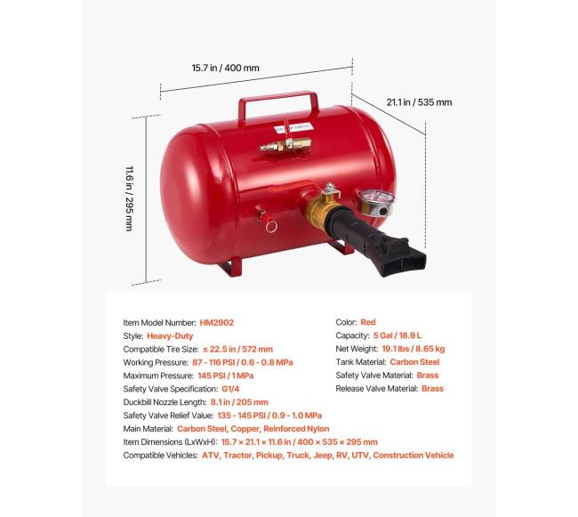 5 galonų padangų pripūtimo įrankis6