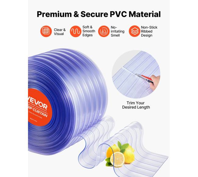 Skaidri PVC užuolaida 45,7 m x 30,5 cm4