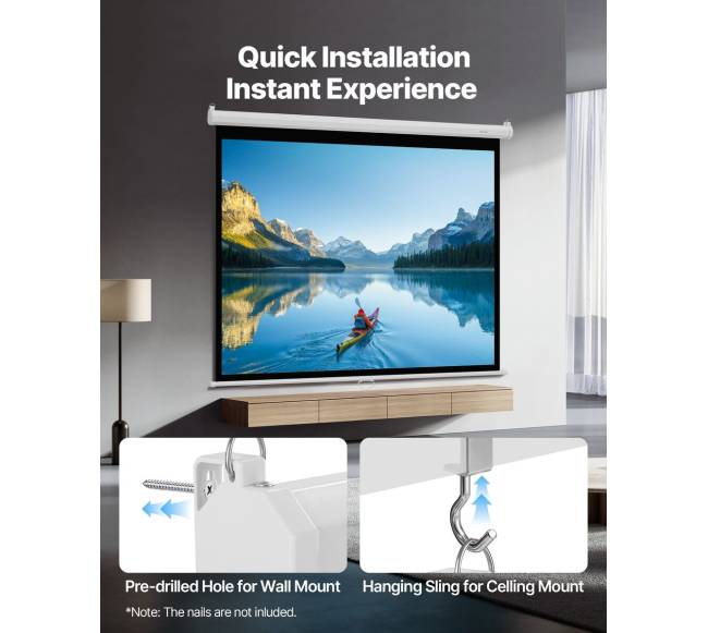 Rankinė projekcinė ekrano siena 4:3 formatas4