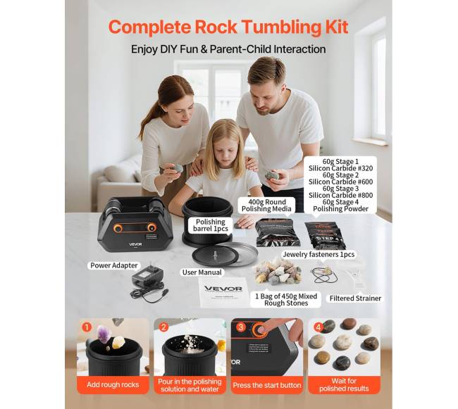 Akmenų šlifavimo rinkinys su 4 greičiais5