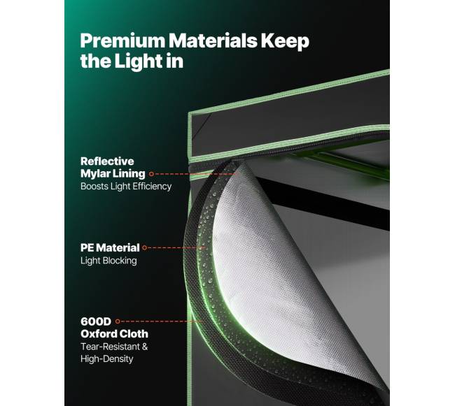 Vidaus auginimo palapinė, 80x80x180 cm2