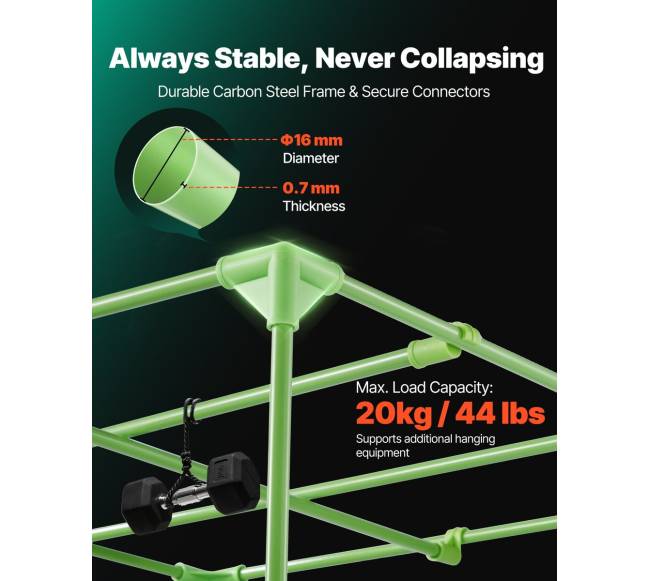 Vidaus auginimo palapinė, 80x80x180 cm4