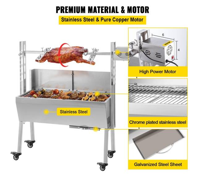 Grilis su įmontuotu iešmu 60 kg lauko naudojimui3