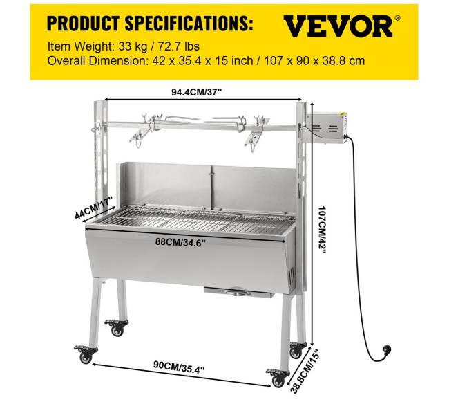 Grilis su įmontuotu iešmu 60 kg lauko naudojimui6