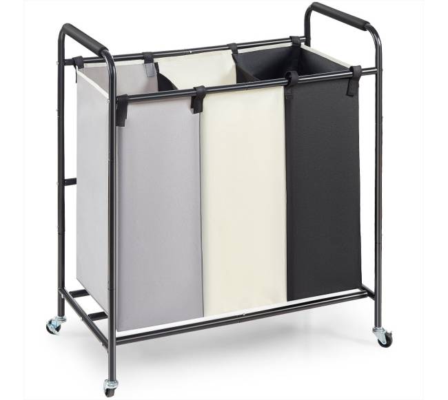 3 skyrių skalbinių krepšys su ratukais0