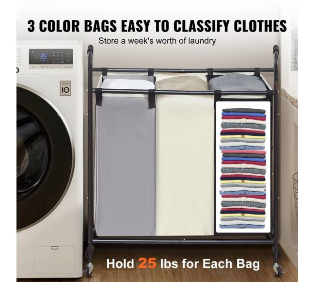 3 skyrių skalbinių krepšys su ratukais3