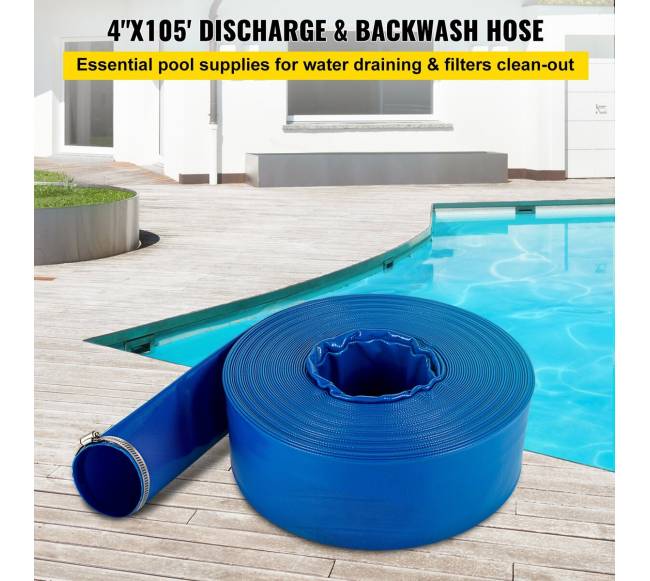 Išleidimo žarna PVC, 4" x 32 m, mėlyna1