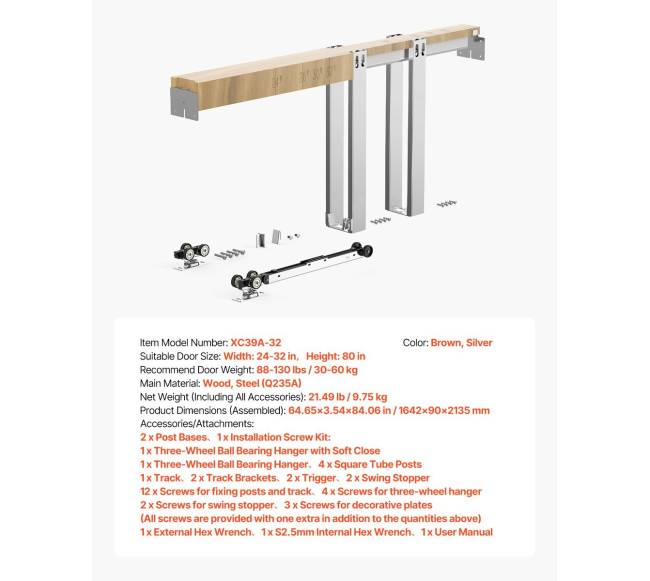 Kišeninių durų rėmo komplektas 610-813 mm pločio durims6