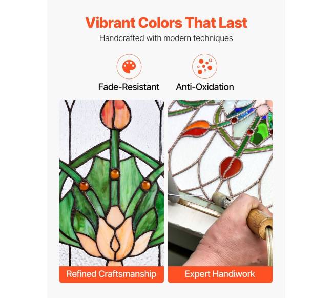 Vitro lango panelė 810 x 433 mm, tiffany stilius2