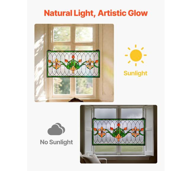 Vitro lango panelė 810 x 433 mm, tiffany stilius3