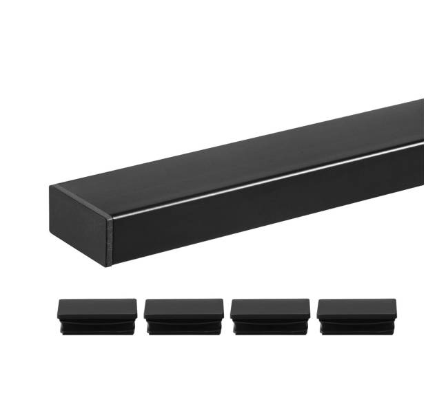 Nerūdijančio plieno turėklai, 198 cm, juodi10