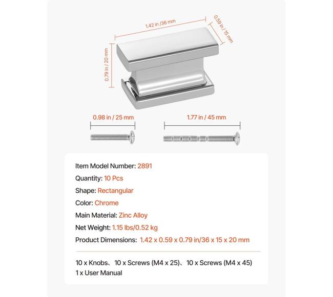 Stačiakampiai cinko lydinio durų rankenėlės6