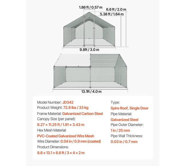 Metalinė vištų tvora su dangčiu6
