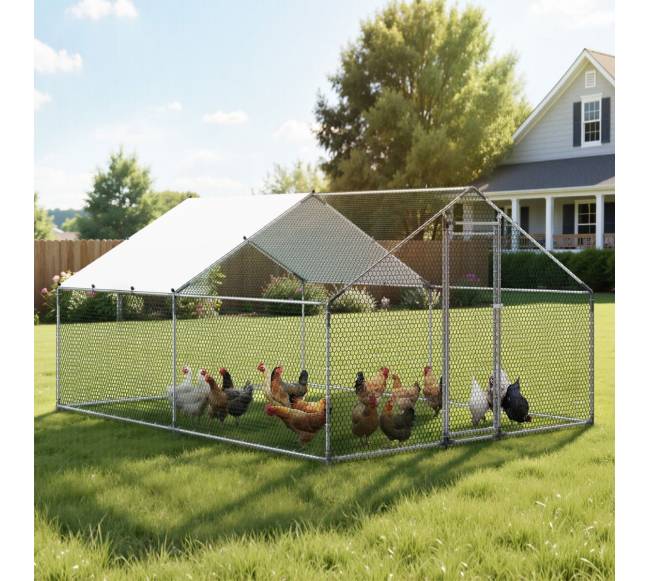 Metalinė vištų tvora su dangčiu7