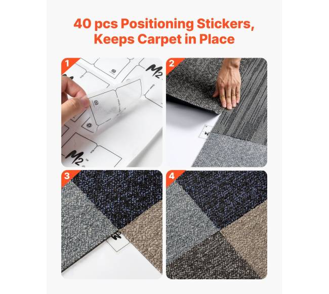 Daugkartinio naudojimo kiliminės plytelės 508 x 508 mm2