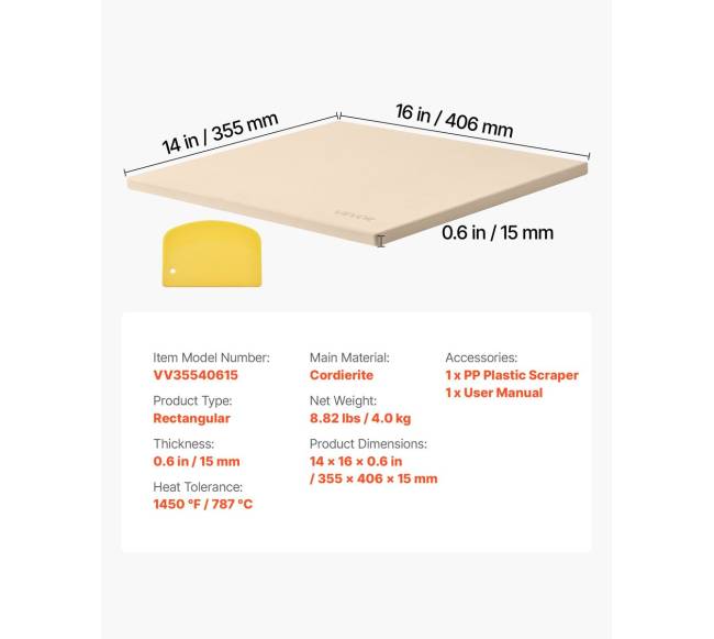 Stačiakampė kordierito picos kepimo akmuo6