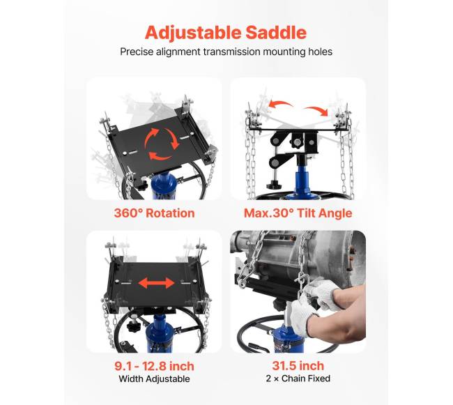 Hidraulinis transmisijos domkratas, keliamumo galimybė 600 kg4