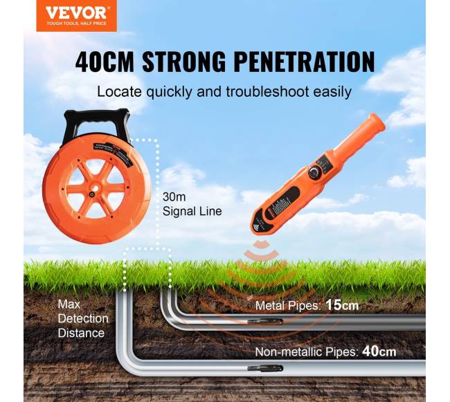 Vamzdynų užsikimšimo detektorius 100ft30m1