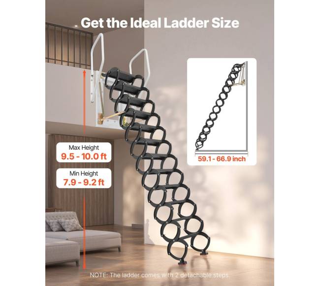 Palėpės laiptai su 12 pakopų ir turėklais1