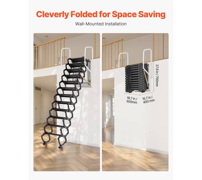 Palėpės laiptai su 12 pakopų ir turėklais5