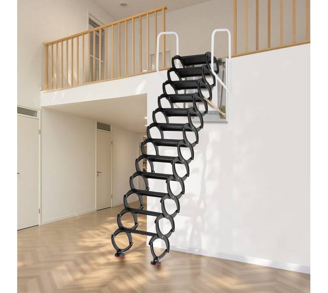 Palėpės laiptai su 12 pakopų ir turėklais7