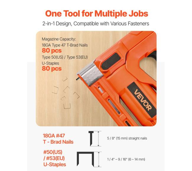 Belaidė vinies ir sąsagos pistoletas 2 viename1