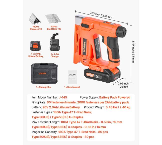 Belaidė vinies ir sąsagos pistoletas 2 viename6