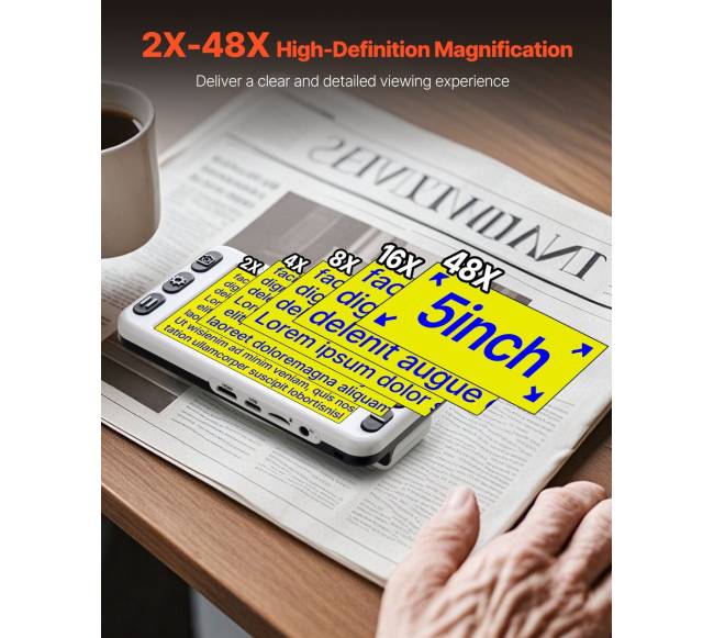 Nešiojamas skaitmeninis vaizdo didintuvas 2-48X1