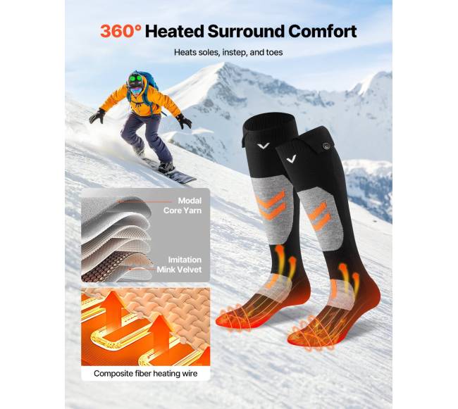 Šildomos kojinės su baterija ir valdymu per programėlę3