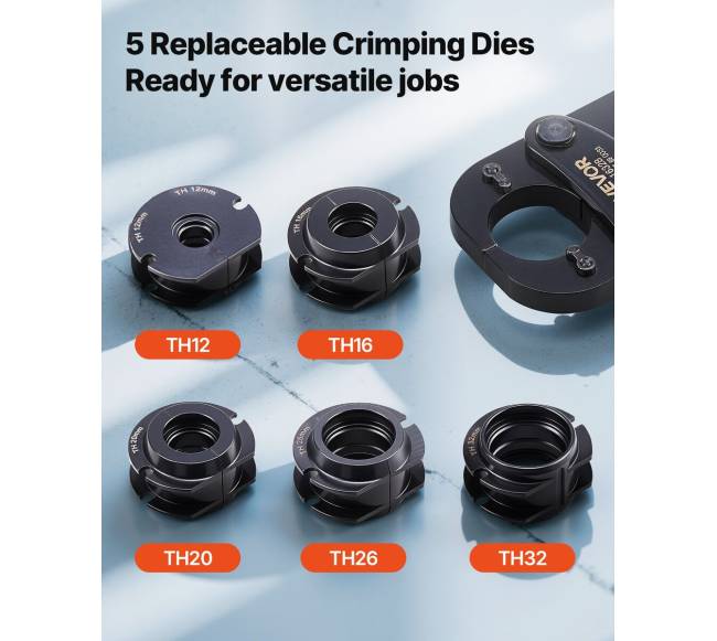 Vamzdžių užspaudimo įrankių komplektas su keičiamomis žandais3