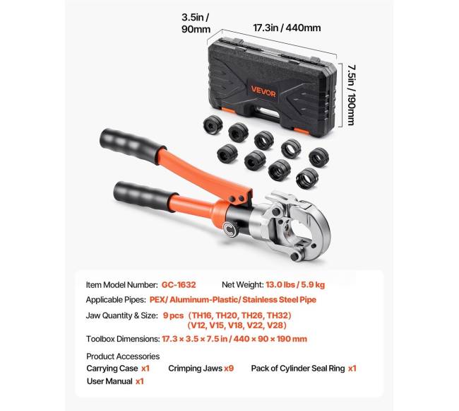 Hidraulinis vamzdžių presas su keičiamais žandikauliais6