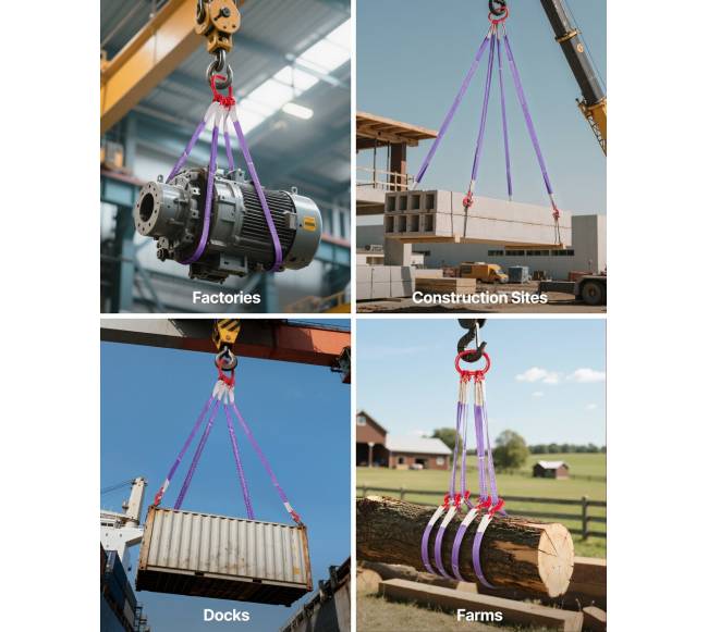 Keturių kojų poliesterinis diržas su kabliais 3T6