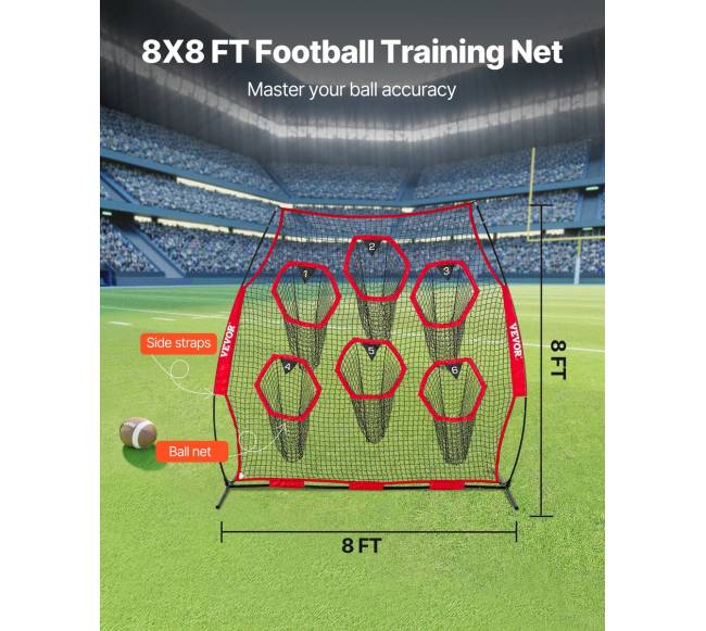 Futbolo treniruoklis su taikiniais 2.4x2.4m2