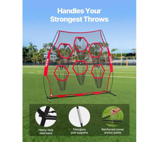 Futbolo treniruoklis su taikiniais 2.4x2.4m3