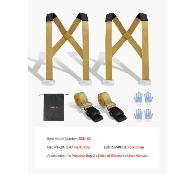 Baldų perkėlimo diržai iki 453,6 kg6