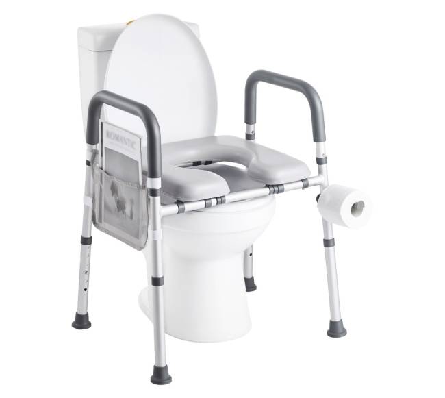 Pakeltas tualeto sėdynė su rankenomis0