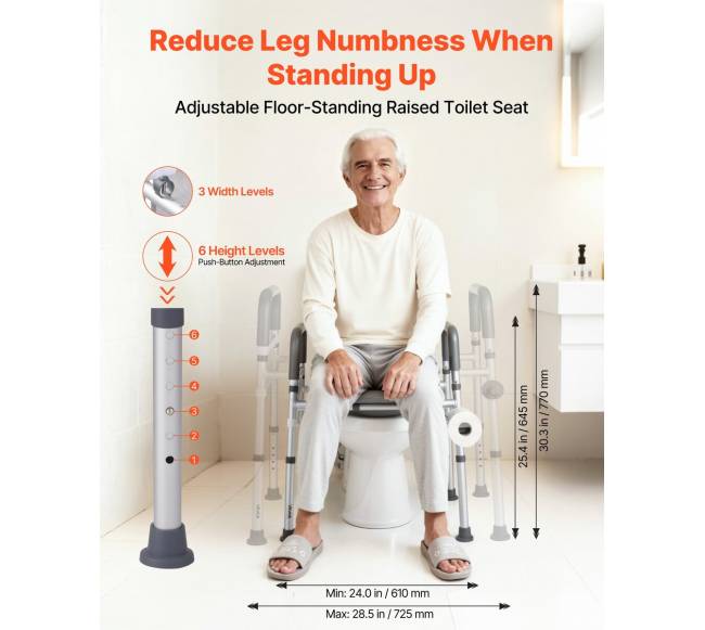 Pakeltas tualeto sėdynė su rankenomis1